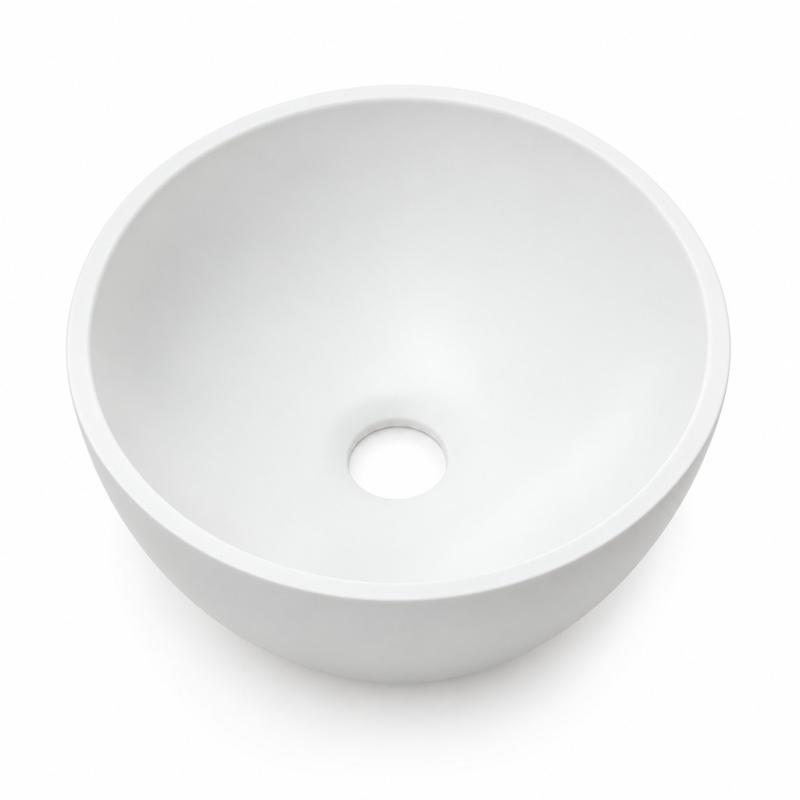 Solid S kleine waskom fontein Solid Surface rond 20 x 20 x 11 cm mat wit 1208953267